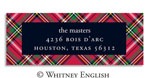 Whitney English Address Labels - Red Stewart Plaid (Holiday) (615375)